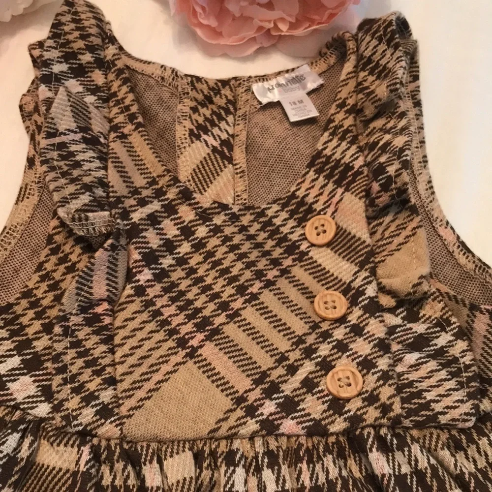 Nannette Brown Plaid Dress Size 18 Months Baby Girl